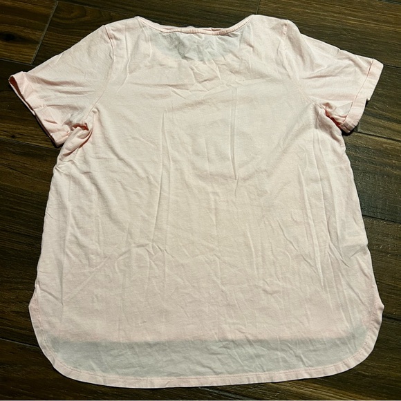 Tommy Bahama Women’s Tee Blouse Pink with Purple Palm Trees M Cotton Tencel - Picture 5 of 9